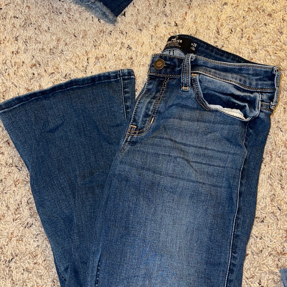 hollister dark wash denim pants low rise boot